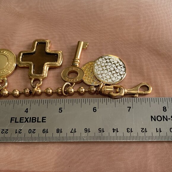 Coach Charm Bracelet Chunky VTG Gold Tone 7 1/2" - Picture 6 of 13